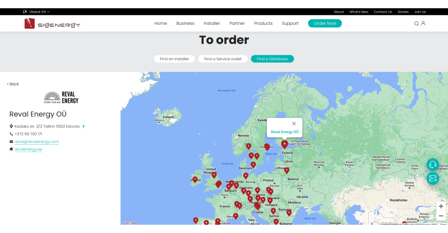 Reval Energy on Sigenergy ametlik esindaja Eestis.